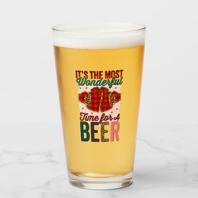 It’s The Most Wonderful Time for a Beer Glass (Front Filled)