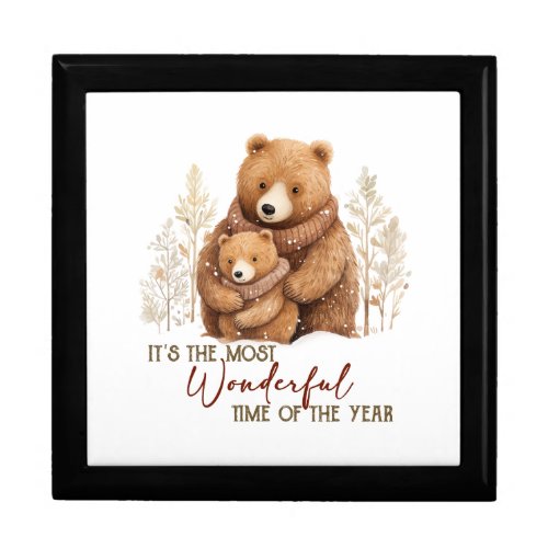 Its the Most Wonderful Time of the Year Bear Wood Gift Box