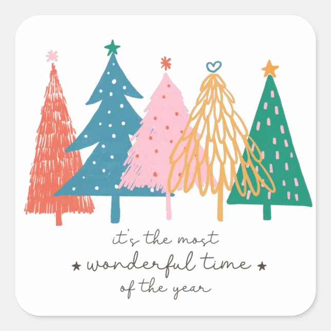 It’s the most wonderful time of the year Christmas Square Sticker (Front)