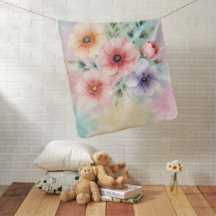It’s Time To Bloom Tie Dye Florals Baby Blanket