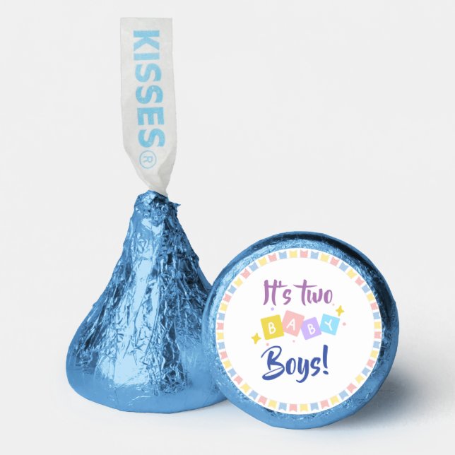 It’s Two Baby Boys Blue Party Hershey®'s Kisses® (Front)