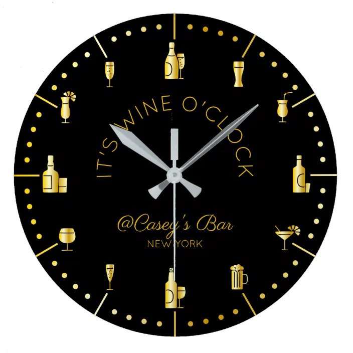 Wine O'Clock 10.75" Round Acrylic Wall Clock 