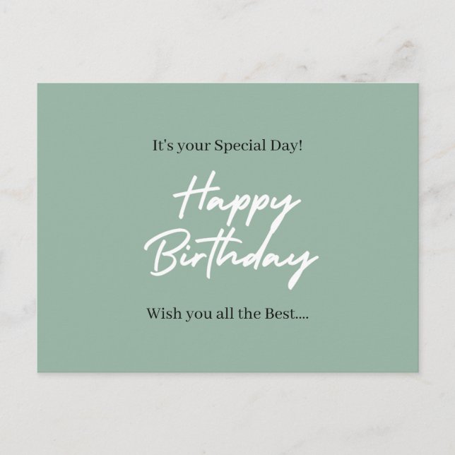It’s Your Special Day – Happy Birthday Postcard (Front)