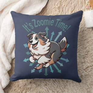 It’s Zoomie Time Australian Shepherd Throw Pillow