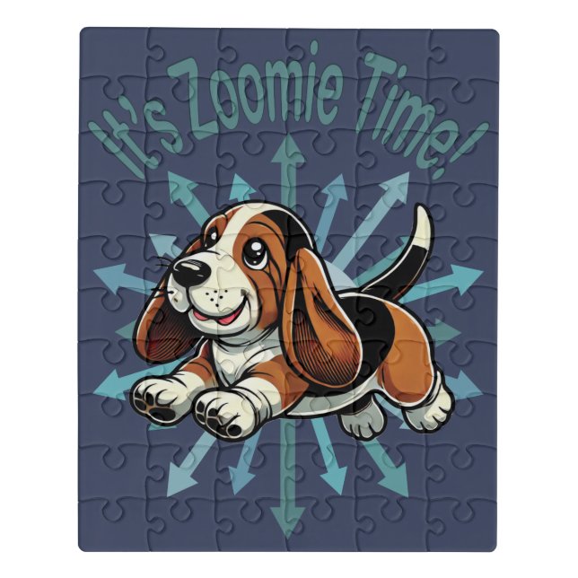It’s Zoomie Time Basset Hound Jigsaw Puzzle (Puzzle Vertical)