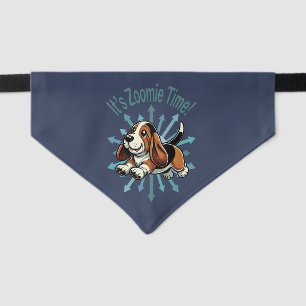 It’s Zoomie Time Basset Hound Pet Bandana Collar