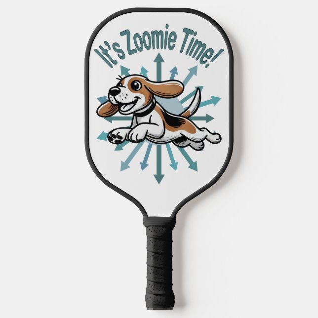It’s Zoomie Time Beagle Pickleball Paddle (Front)