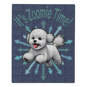 It’s Zoomie Time Bichon Frise Jigsaw Puzzle