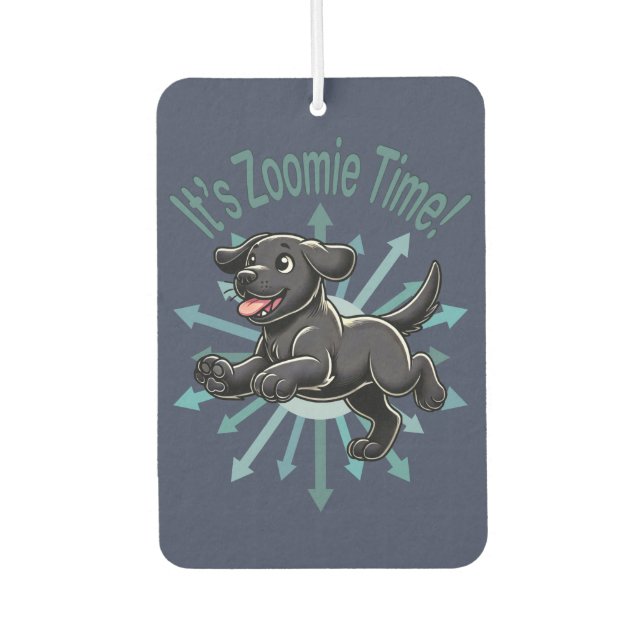 It’s Zoomie Time Black Lab Air Freshener (Front)