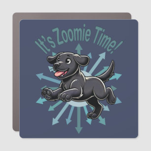 It’s Zoomie Time Black Lab Car Magnet