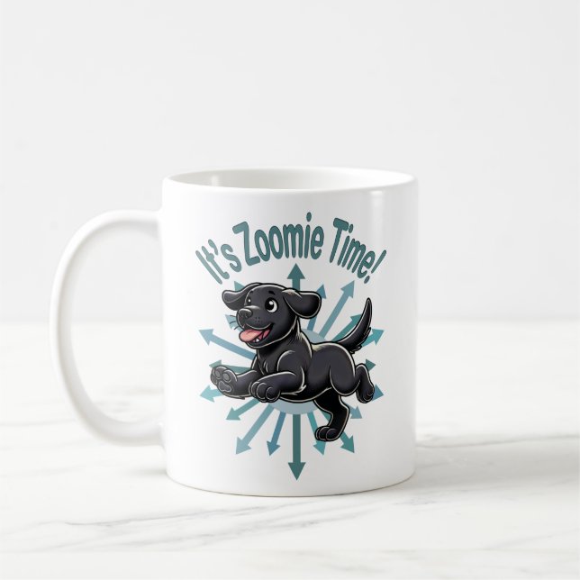 It’s Zoomie Time Black Lab Coffee Mug (Left)