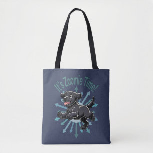 It’s Zoomie Time Black Lab Tote Bag