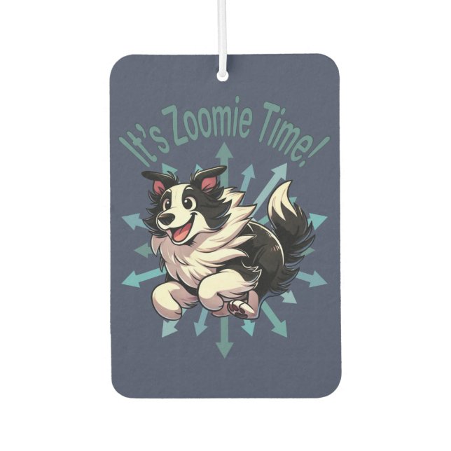 It’s Zoomie Time Border Collie Air Freshener (Front)