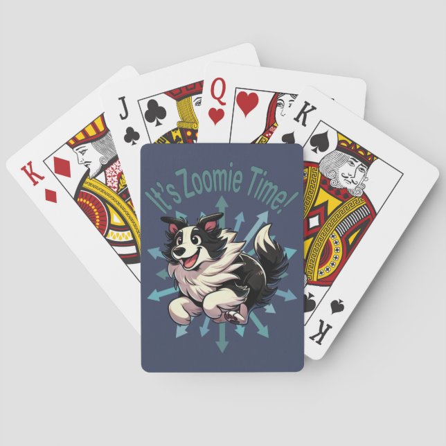 It’s Zoomie Time Border Collie Poker Cards (Back)