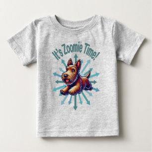 It’s Zoomie Time Brown Scotty Baby T-Shirt