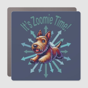 It’s Zoomie Time Brown Scotty Car Magnet