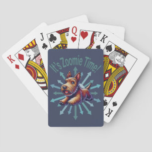 It’s Zoomie Time Brown Scotty Poker Cards
