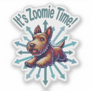 It’s Zoomie Time Brown Scotty Sticker