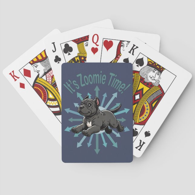 It’s Zoomie Time Cane Corso Poker Cards (Back)