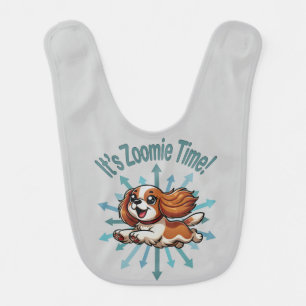 It’s Zoomie Time Cavalier Spaniel Baby Bib