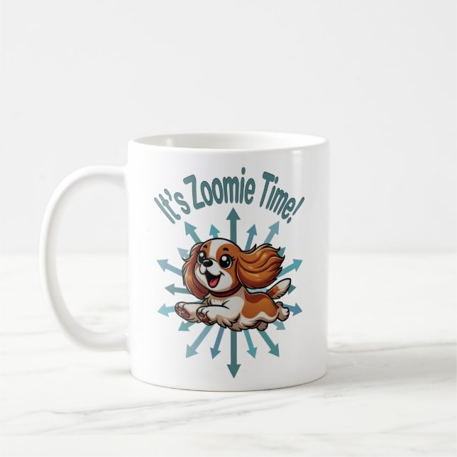 It’s Zoomie Time Cavalier Spaniel Coffee Mug (Left)