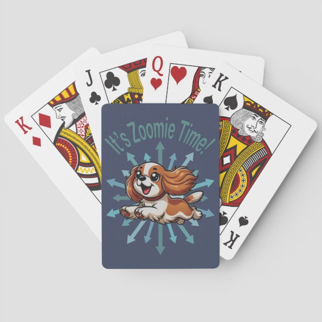 It’s Zoomie Time Cavalier Spaniel Poker Cards (Back)