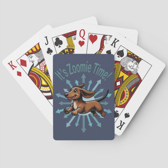 It’s Zoomie Time Dachshund Poker Cards (Back)
