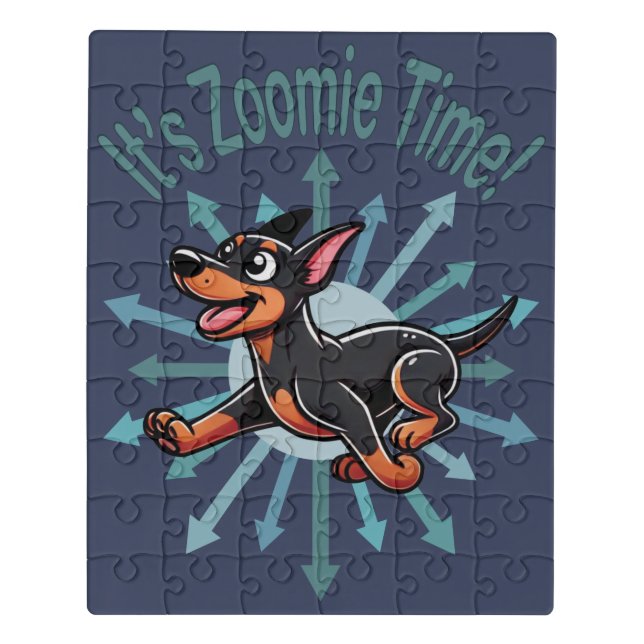 It’s Zoomie Time Doberman Pincher Jigsaw Puzzle (Puzzle Vertical)