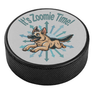 It’s Zoomie Time German Shepherd Hockey Puck