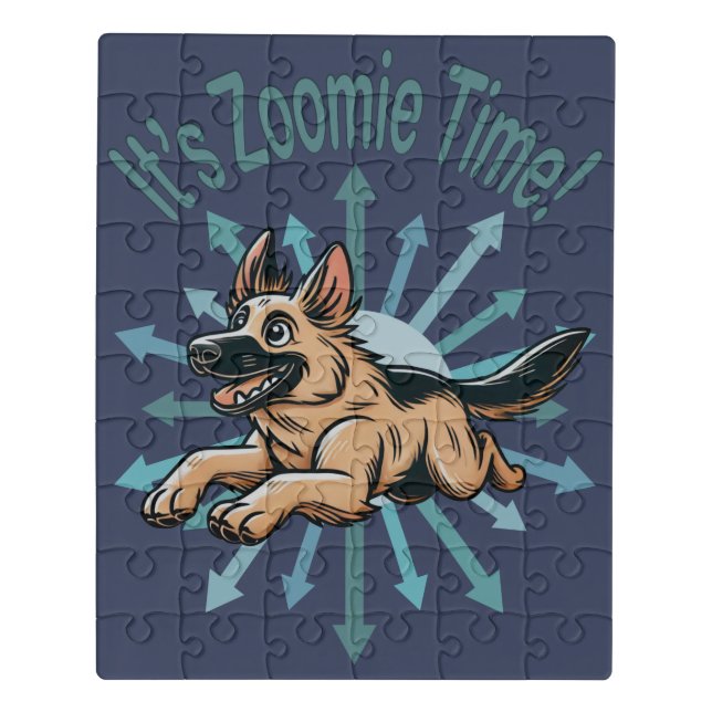 It’s Zoomie Time German Shepherd Jigsaw Puzzle (Puzzle Vertical)