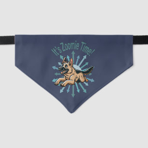 It’s Zoomie Time German Shepherd Pet Bandana Collar