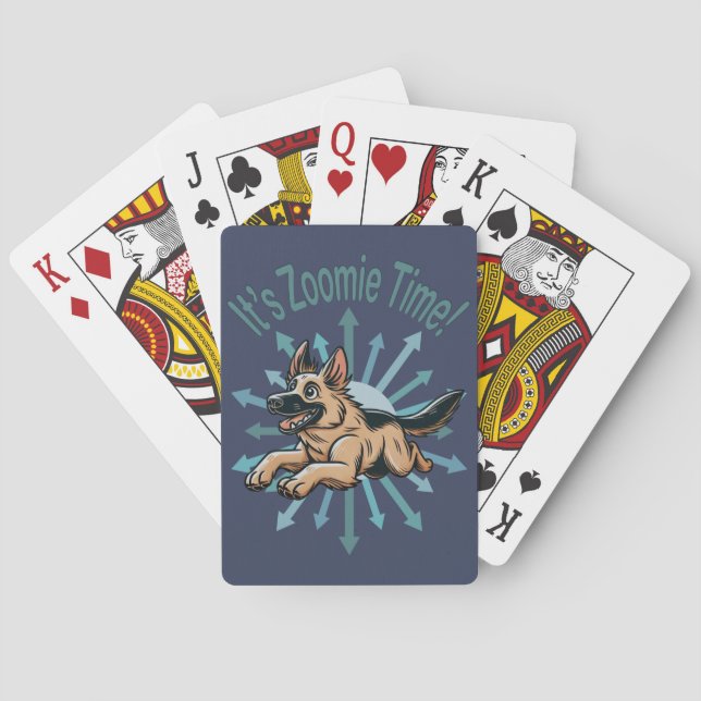 It’s Zoomie Time German Shepherd Poker Cards (Back)
