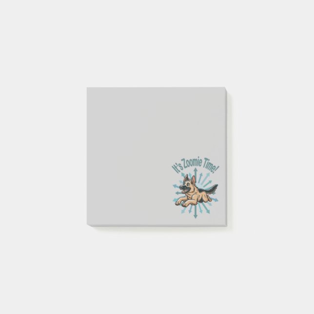 It’s Zoomie Time German Shepherd Post-it Notes (Front)