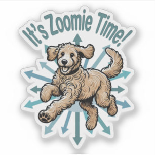 It’s Zoomie Time Golden Doodle Sticker