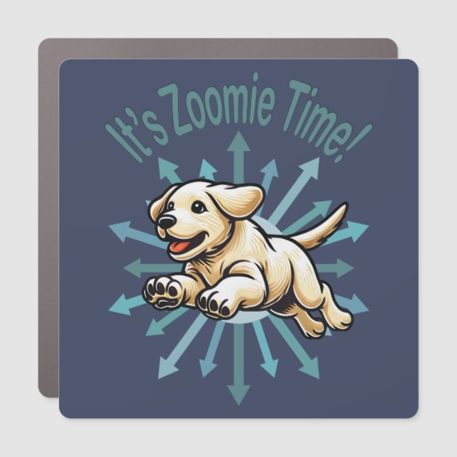 It’s Zoomie Time Golden Lab Car Magnet (Front)