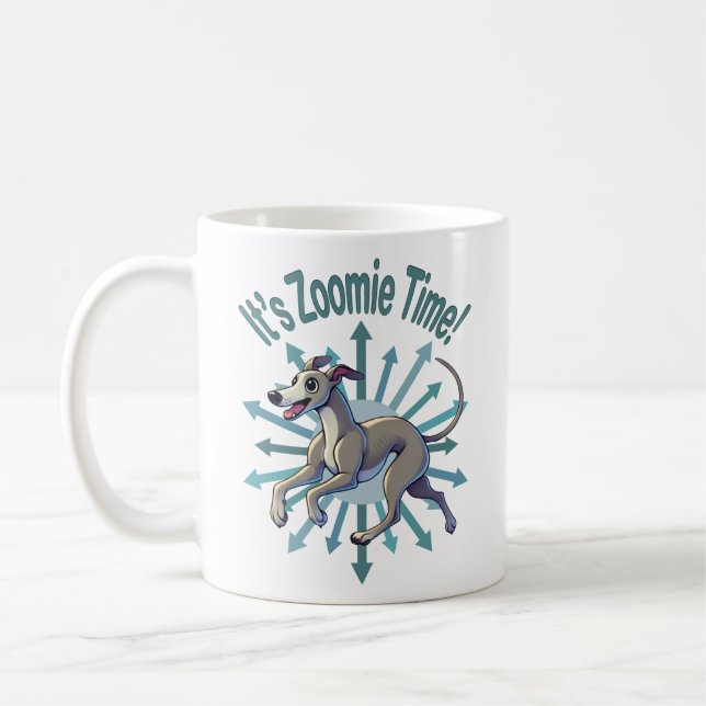 It’s Zoomie Time Greyhound Coffee Mug (Left)