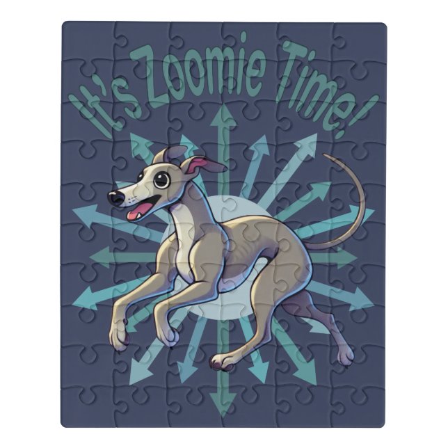 It’s Zoomie Time Greyhound Jigsaw Puzzle (Puzzle Vertical)