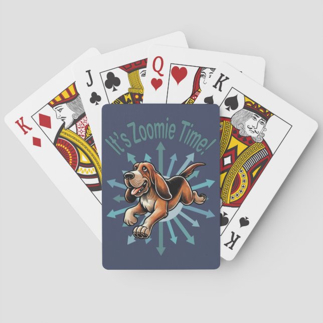 It’s Zoomie Time Hound Dog Poker Cards (Back)