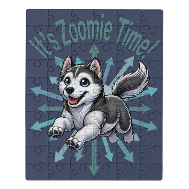 It’s Zoomie Time Husky Jigsaw Puzzle (Puzzle Vertical)