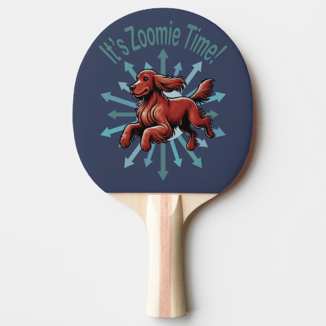 It’s Zoomie Time Irish Setter Ping Pong Paddle (Front)