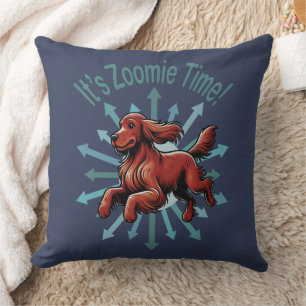 It’s Zoomie Time Irish Setter Throw Pillow