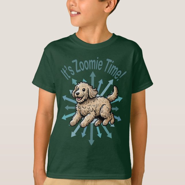 It’s Zoomie Time Labradoodle T-Shirt (Front)