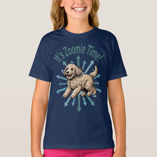 It’s Zoomie Time Labradoodle T-Shirt (Front)