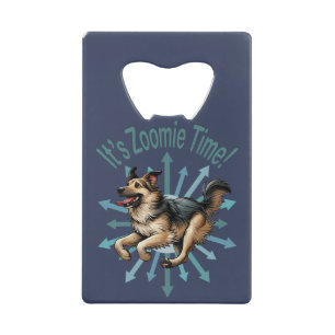 It’s Zoomie Time Large Mutt Credit Card Bottle Opener