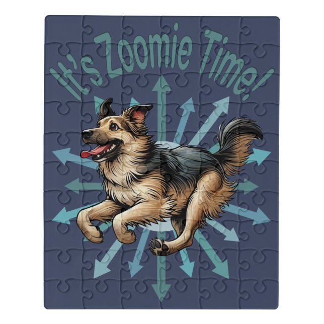 It’s Zoomie Time Large Mutt Jigsaw Puzzle (Puzzle Vertical)