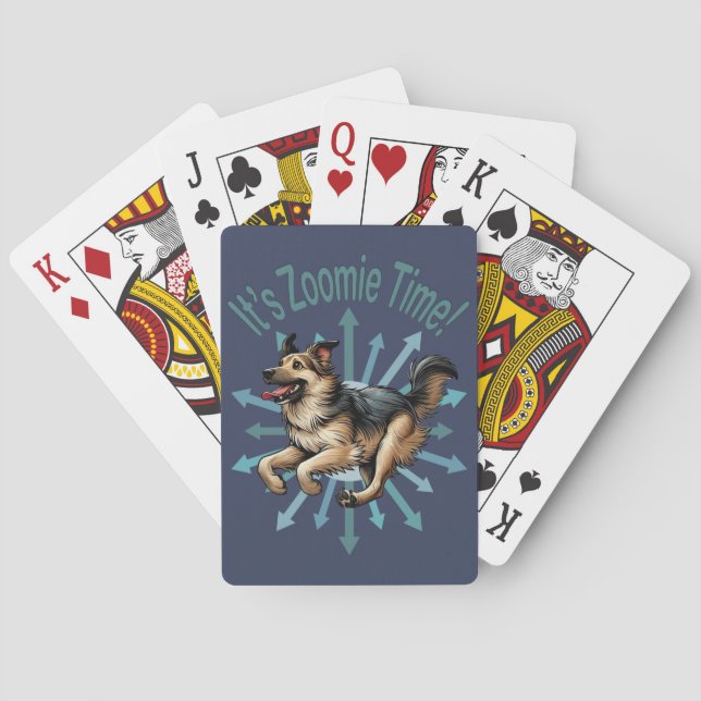 It’s Zoomie Time Large Mutt Poker Cards (Back)