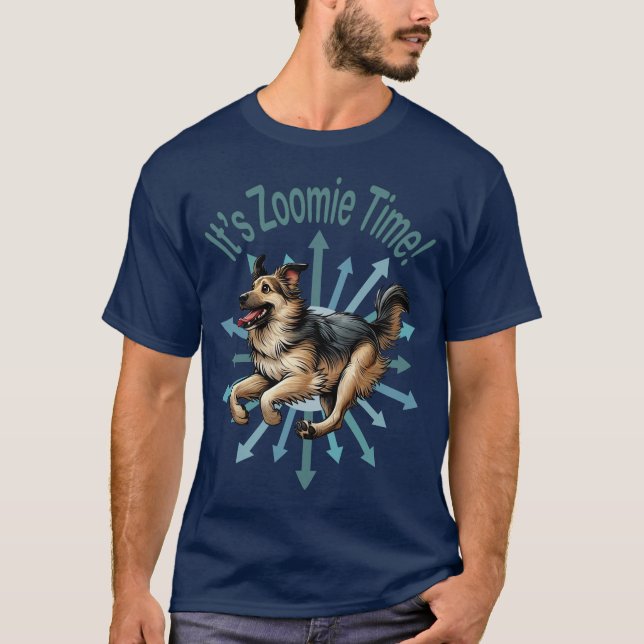 It’s Zoomie Time Large Mutt T-Shirt (Front)