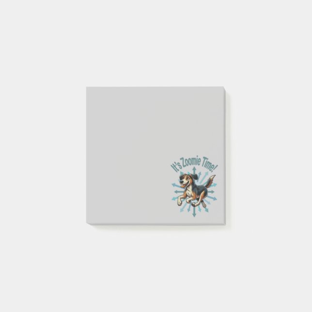It’s Zoomie Time Medium Mutt Post-it Notes (Front)