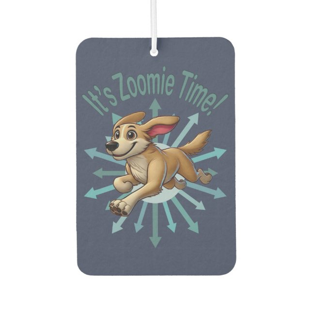 It’s Zoomie Time Medium Tan Mutt Air Freshener (Front)