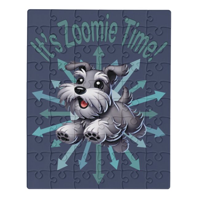 It’s Zoomie Time Miniature Schnauzer Jigsaw Puzzle (Puzzle Vertical)